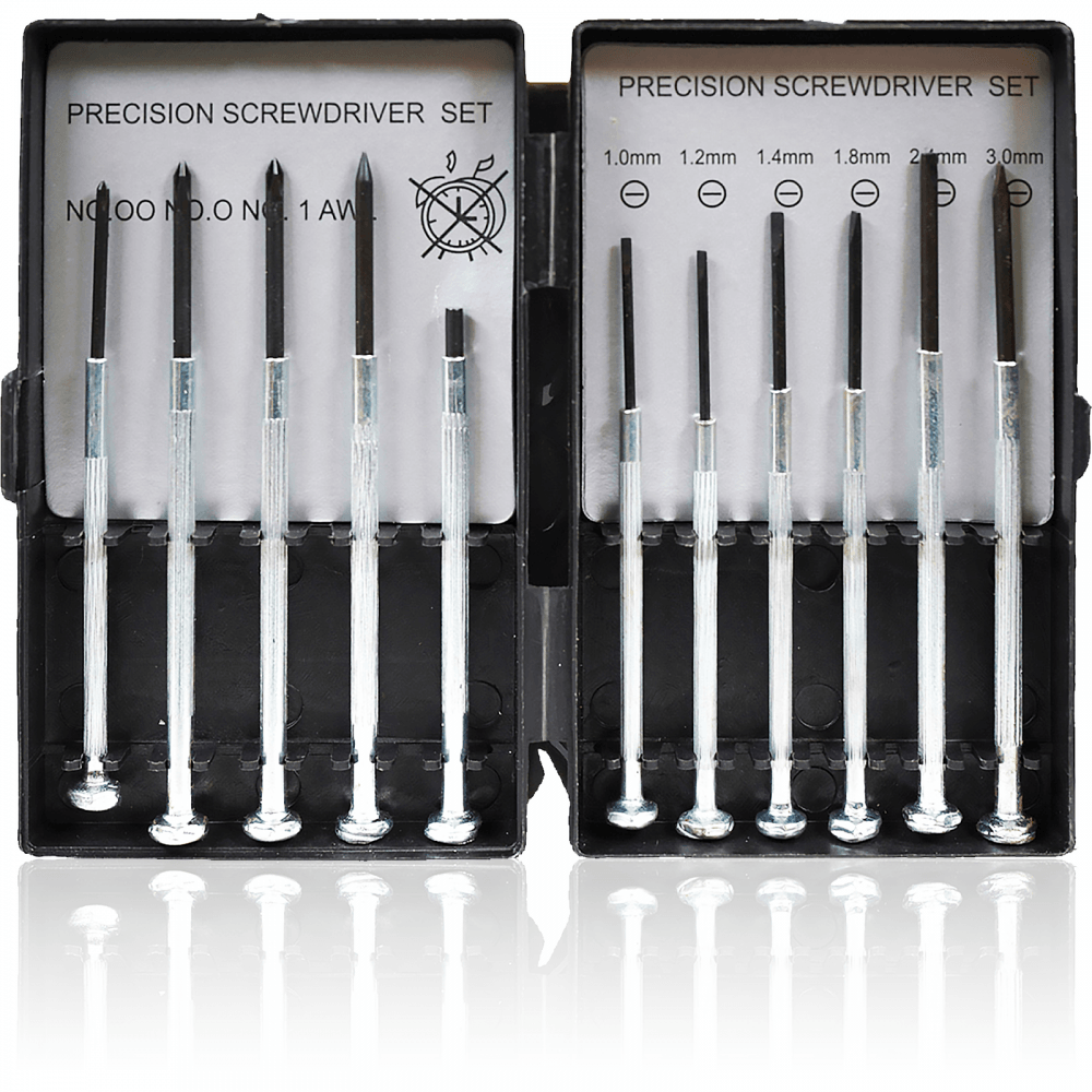 Precision Phillips Pozi Flat Screwdriver Set 11 pcs Pocket DIY Hand Tools