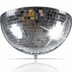 Silver Half Mirror Ball Decor Lighting 200mm 8"