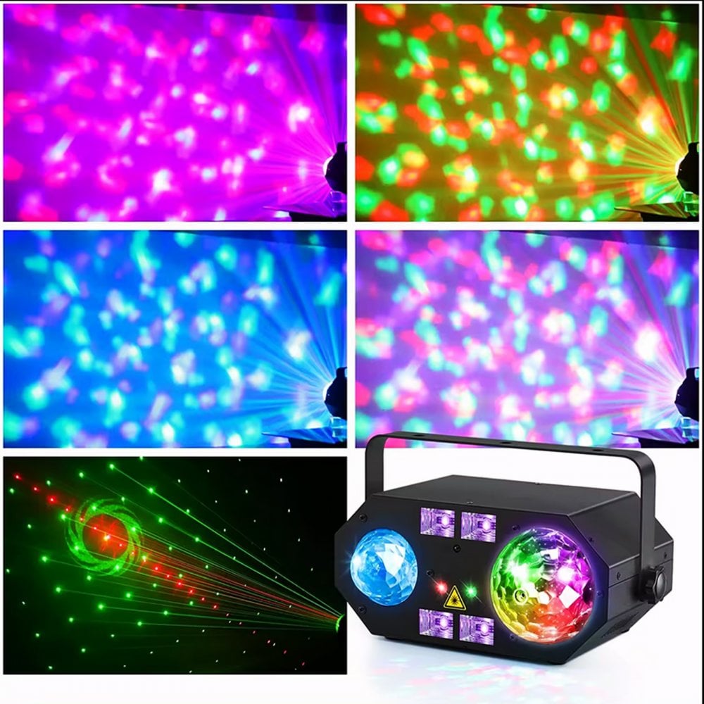 Tetra LED Moonflower Ripple Strobe UV Laser Effect