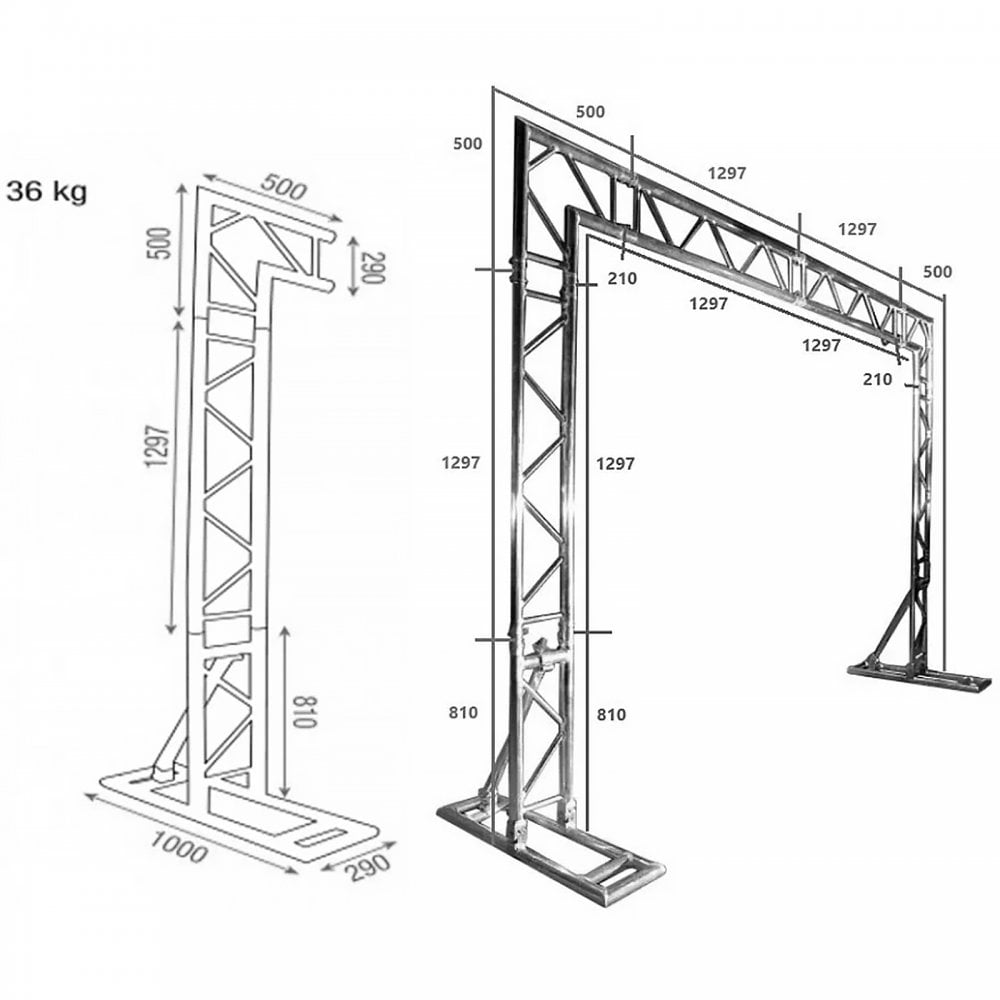 3.6m x 2.6m Light Bridge Goalpost Truss Stand Lighting System