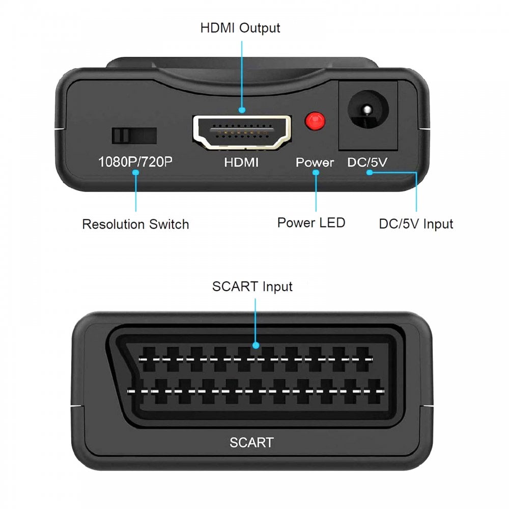 Scart to HDMI Converter USB Powered Adapter