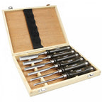 Carving Chisel 6 Piece Set with Walnut Handle and Case