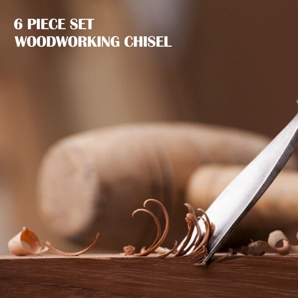 Carving Chisel 6 Piece Set with Walnut Handle and Case