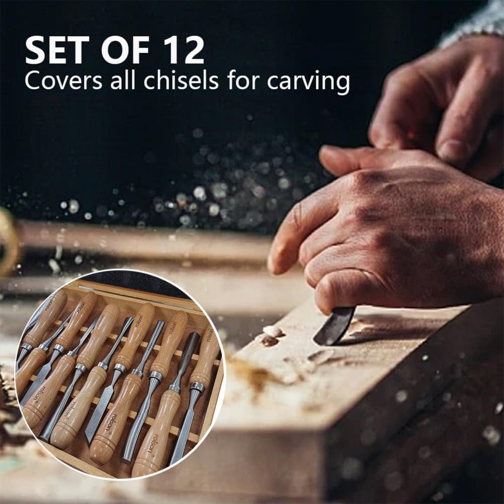 Wood Carving Chisel Set 12 piece in Storage Case