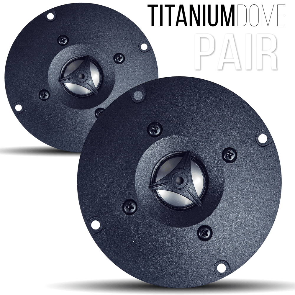 Pair Of Replacement Dome Tweeter 100 Watt 25mm 1" Inch Black Titanium