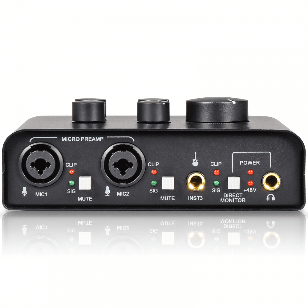 USB Audio Interface 2 Microphone Plus 1 Instrument