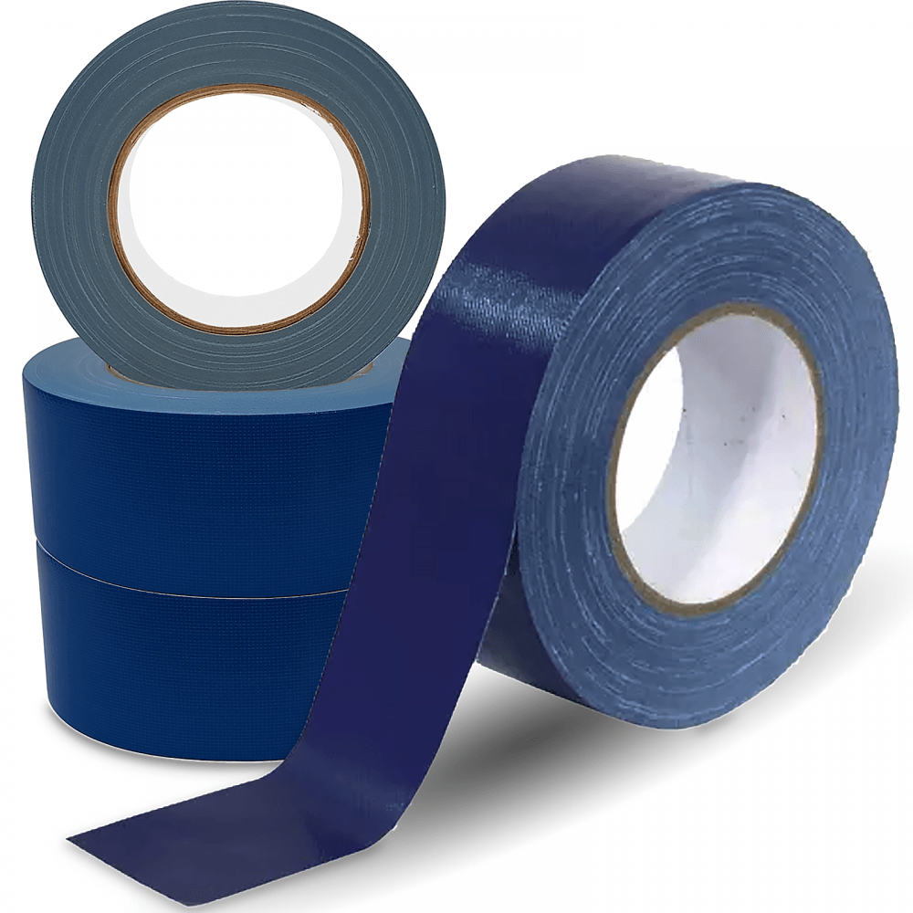 4 Rolls of HQ Duck Tape Water Resistant Dark Blue Gaffa 48mm x 50M
