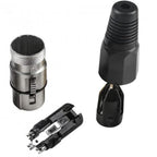 3 Pin XLR Female Socket with Solder Terminals & Cable Protector
