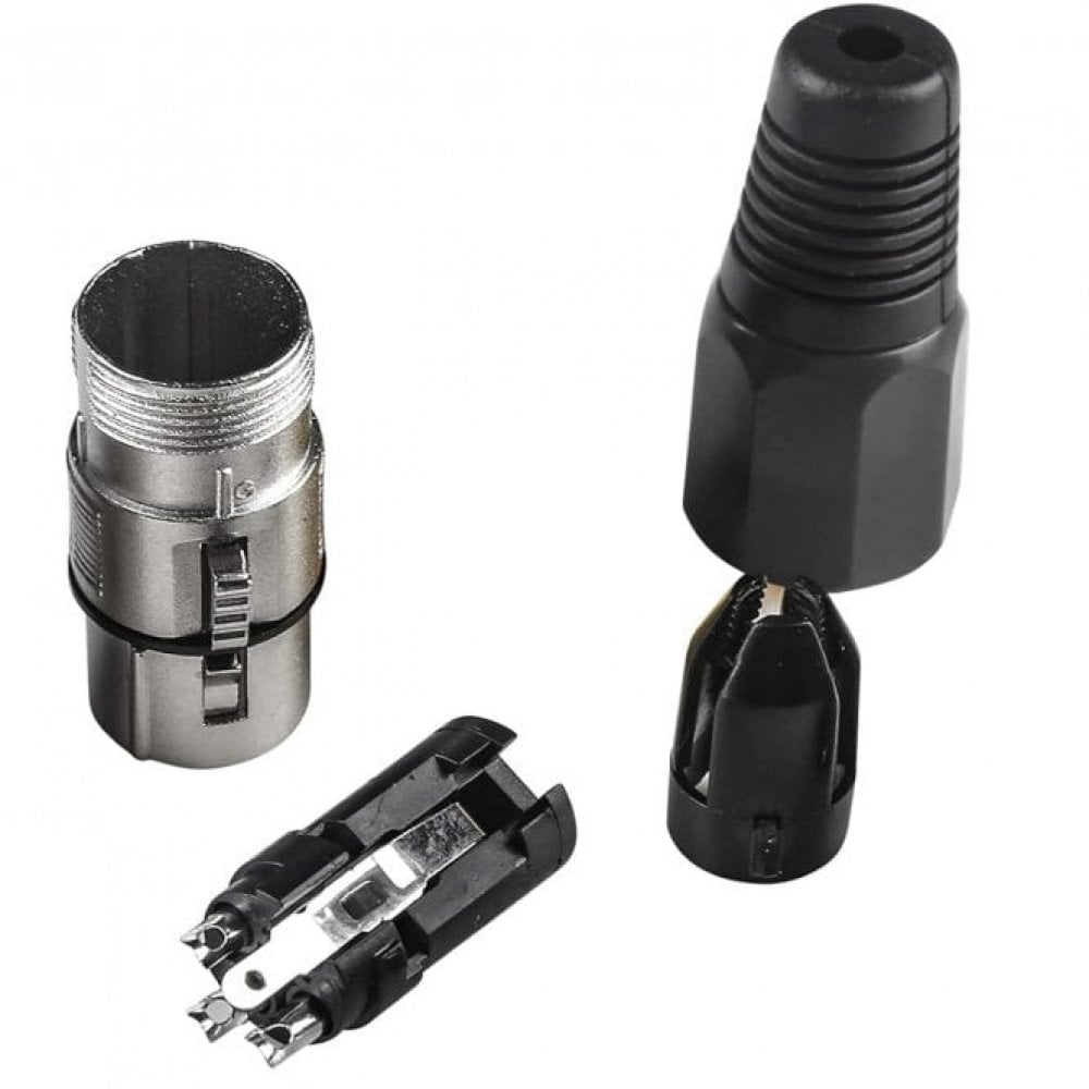 3 Pin XLR Female Socket with Solder Terminals & Cable Protector