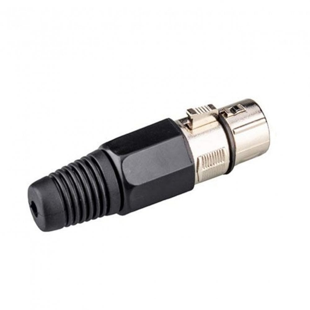 3 Pin XLR Female Socket with Solder Terminals & Cable Protector