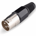 3 Pin XLR Male Plug with Solder Terminals & Cable Protector