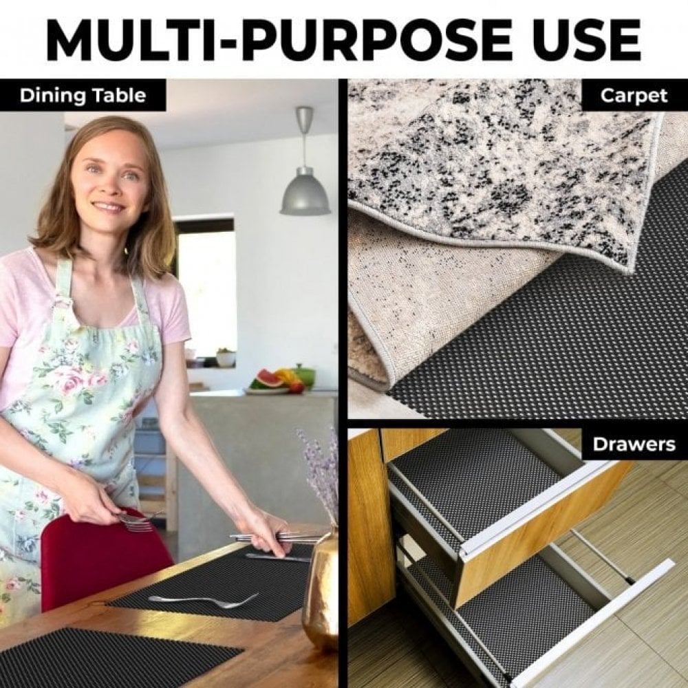 Black Non-Slip Cushion Mat Anti Slip Good Grip Home Car Workplace - Narrow