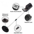 Black Silver Trasure Seeker 1 Beginners Metal Detector Waterproof Coil