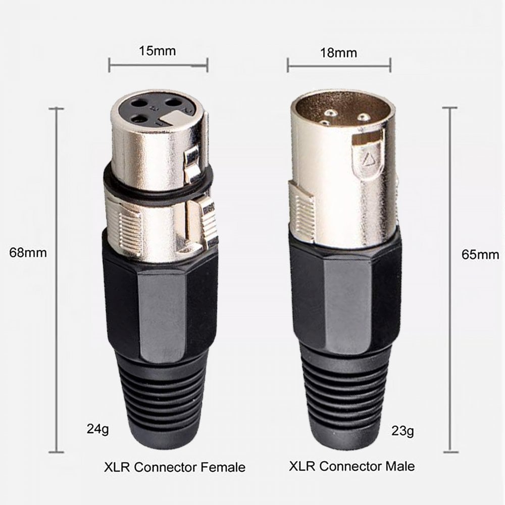 3 Pin XLR Female Socket and Male Plug Set