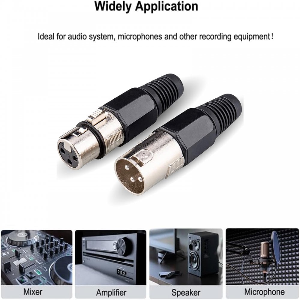 3 Pin XLR Female Socket and Male Plug Set