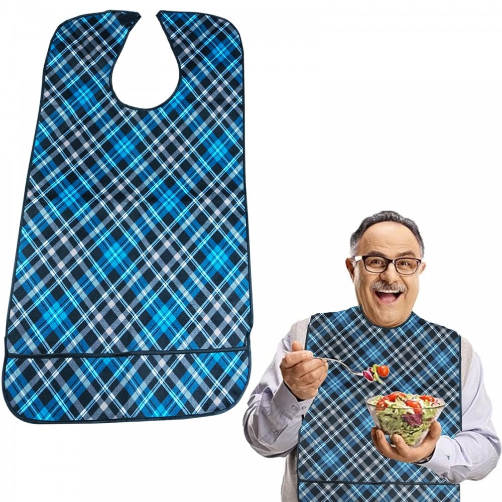 3 Piece Adult Dining Bib Set Velcro Fastening Lightweight