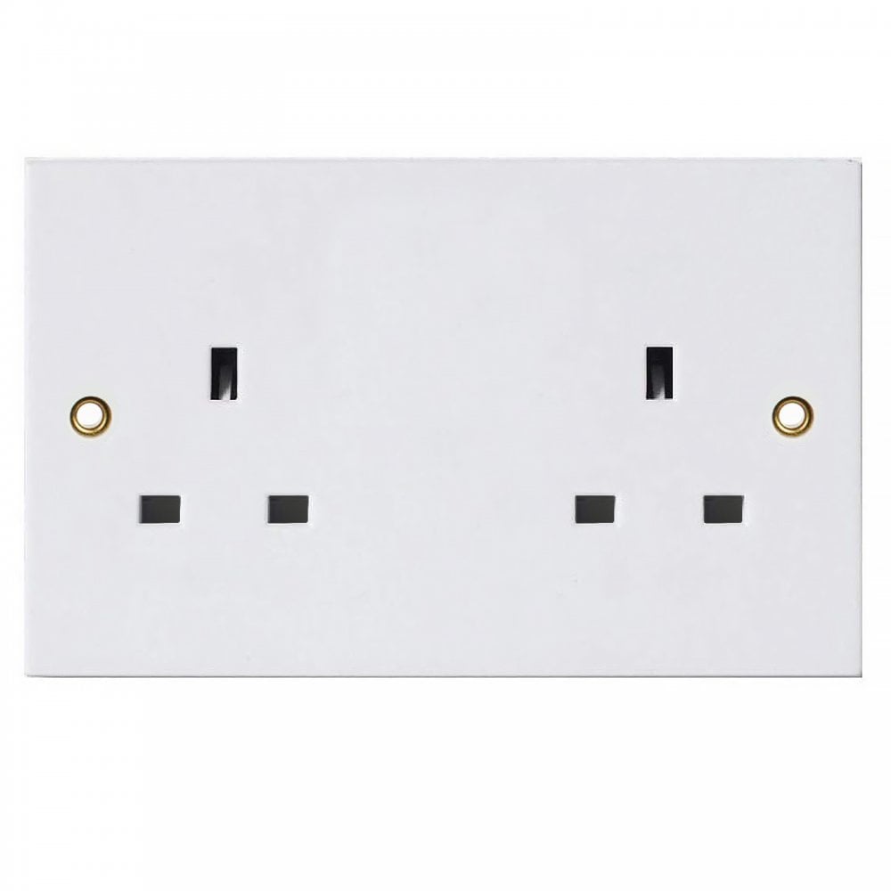 2 Gang 3 Pin UK Standard Wall Socket
