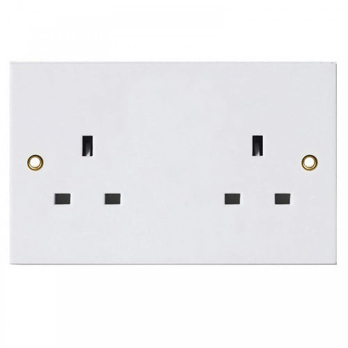 2 Gang 3 Pin UK Standard Wall Socket
