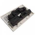2 Gang 3 Pin UK Standard Wall Socket Switched