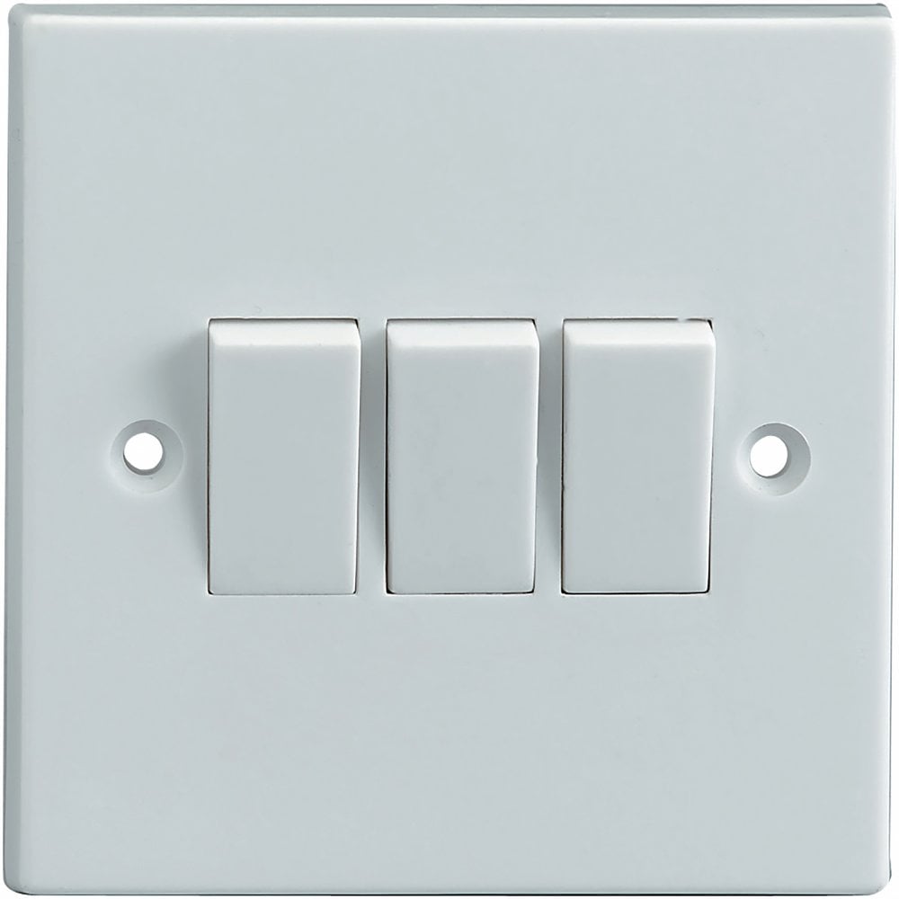 3 Way Single Gang Light Switch 6A