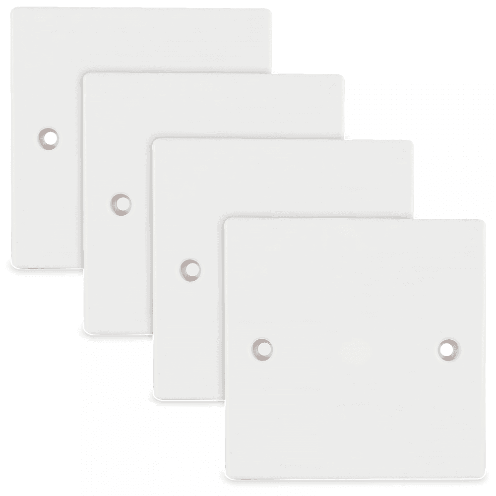 Set of 4 Single Blanking Plates in White
