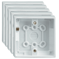 Set of 5 Back Boxes 1 Gang White 19mm