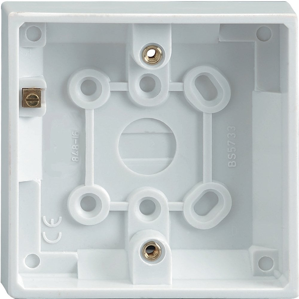 Set of 5 Back Boxes 1 Gang White 19mm