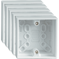 Set of 5 Back Boxes 1 Gang White 30mm
