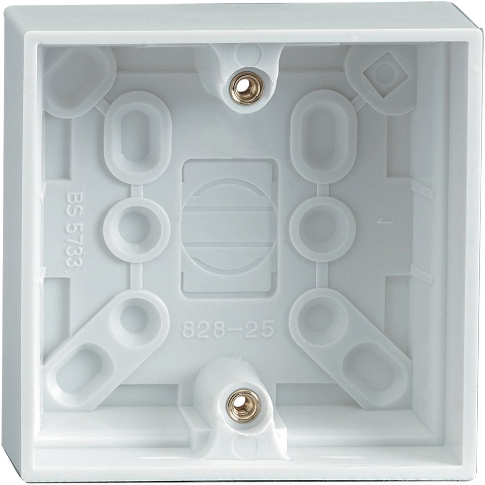 Set of 5 Back Boxes 1 Gang White 30mm