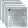 Set of 5 Back Boxes 1 Gang White 47mm