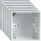 Set of 5 Back Boxes 1 Gang White 47mm