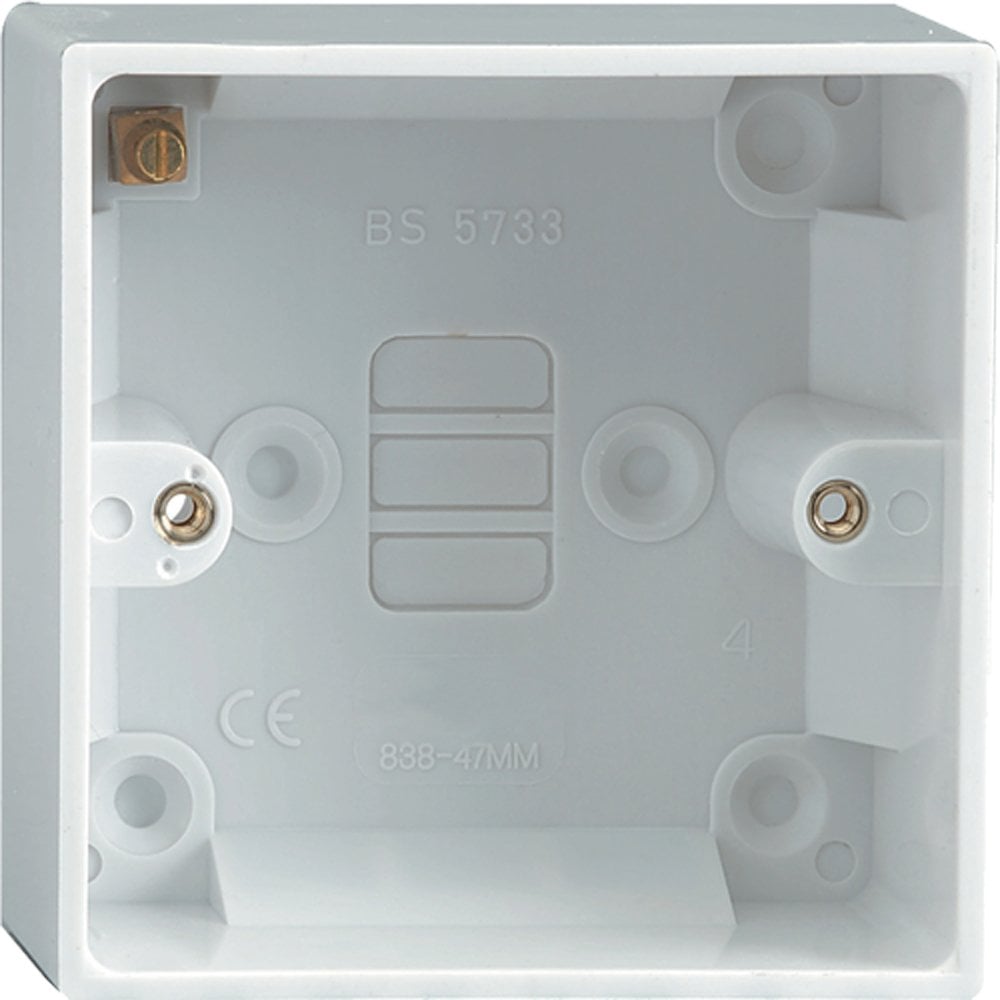 Set of 5 Back Boxes 1 Gang White 47mm