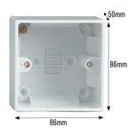 Set of 5 Back Boxes 1 Gang White 47mm
