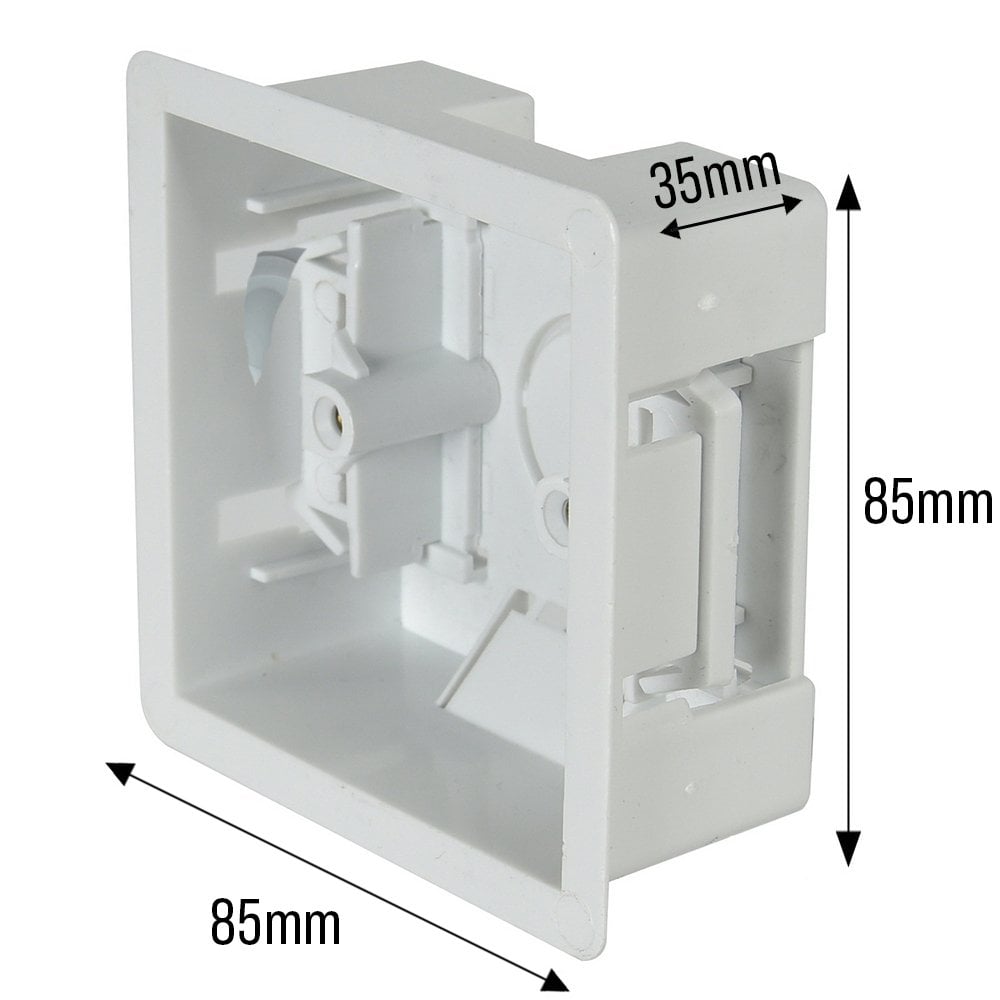 Set of 5 Dry Lining Back Boxes 1 Gang White 35mm