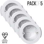 Set of 5 Dry Lining Back Boxes Circular White 35mm