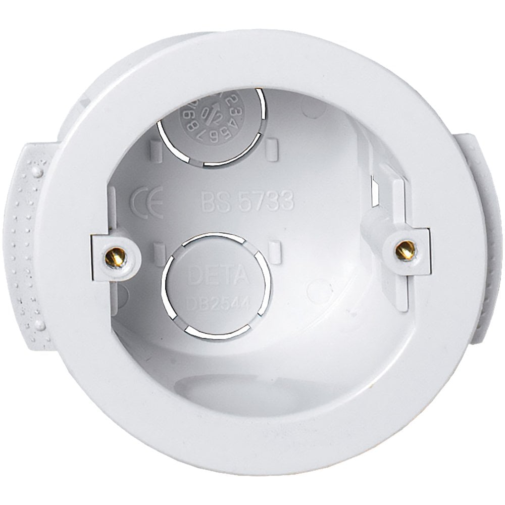 Set of 5 Dry Lining Back Boxes Circular White 35mm
