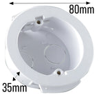 Set of 5 Dry Lining Back Boxes Circular White 35mm