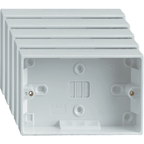 Set of 5 Back Boxes 2 Gang White 30mm