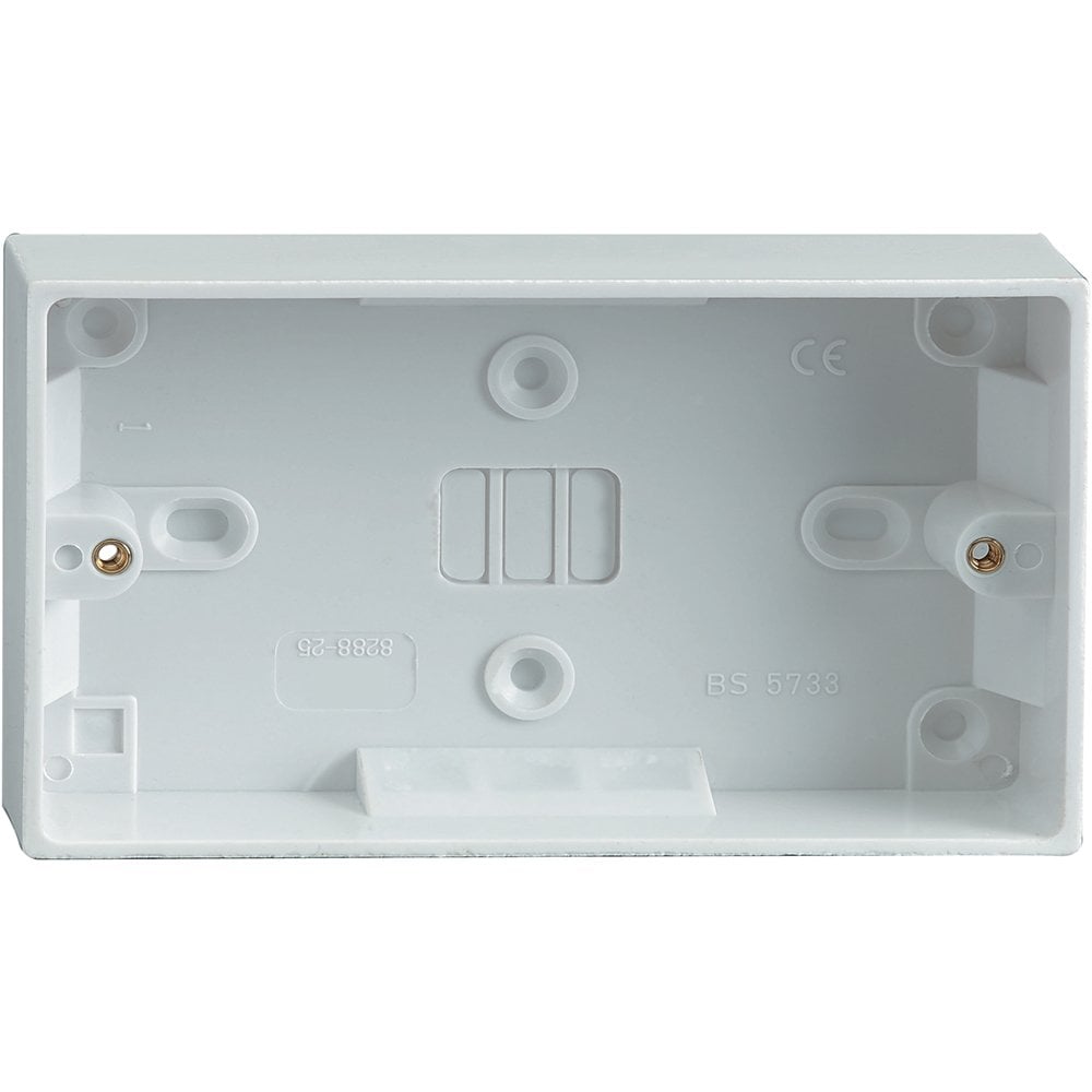 Set of 5 Back Boxes 2 Gang White 30mm