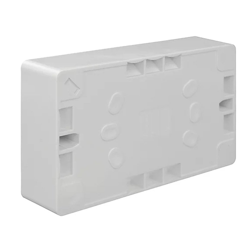 Set of 5 Back Boxes 2 Gang White 30mm