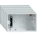 Set of 5 Back Boxes 2 Gang White 47mm