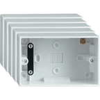 Set of 5 Back Boxes 2 Gang White 47mm