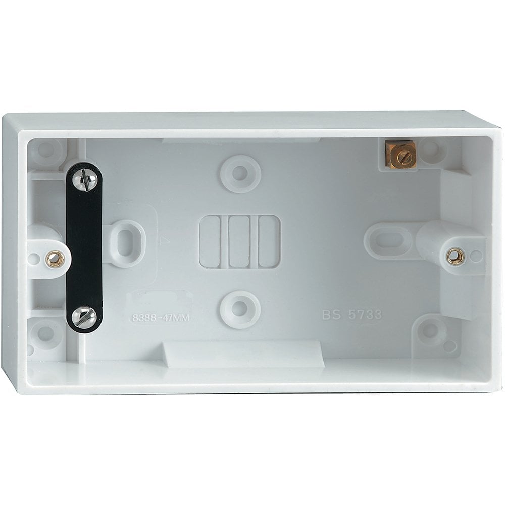 Set of 5 Back Boxes 2 Gang White 47mm