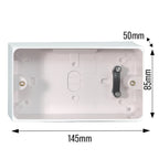 Set of 5 Back Boxes 2 Gang White 47mm