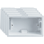 Set of 5 Dry Lining Back Boxes 2 Gang White 35mm