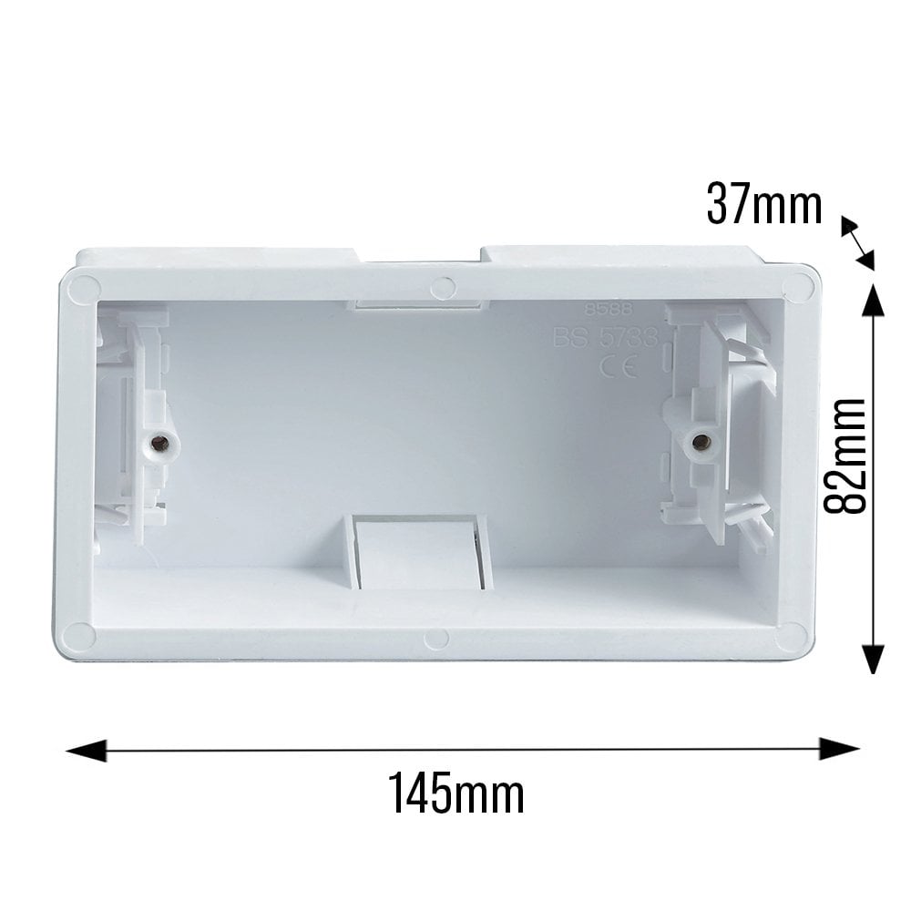 Set of 5 Dry Lining Back Boxes 2 Gang White 35mm