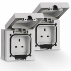Pair of IP66 13A 1-Gang Unswitched Outdoor Socket