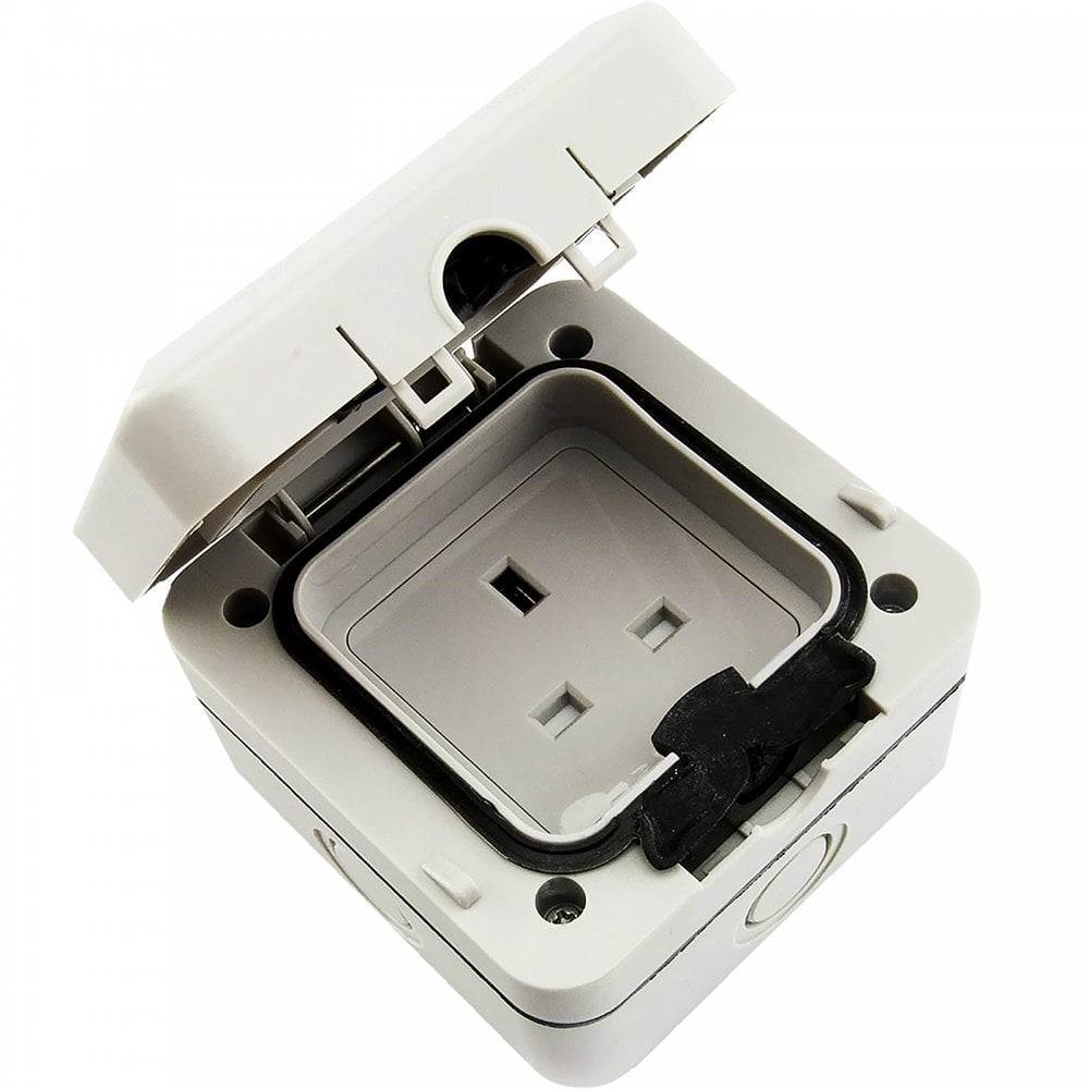 Pair of IP66 13A 1-Gang Unswitched Outdoor Socket