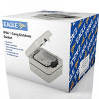 Pair of IP66 13A 1-Gang Unswitched Outdoor Socket