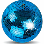 Blue Mirror Ball Decor Lighting 200mm 8"